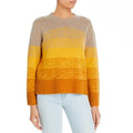 C by Bloomingdale's Cashmere Ombré Color Block Sweater, Yellow Size M NWT $228