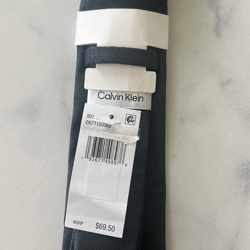 Calvin Klein Men's Canvas Solid Tie, One Size, NWT