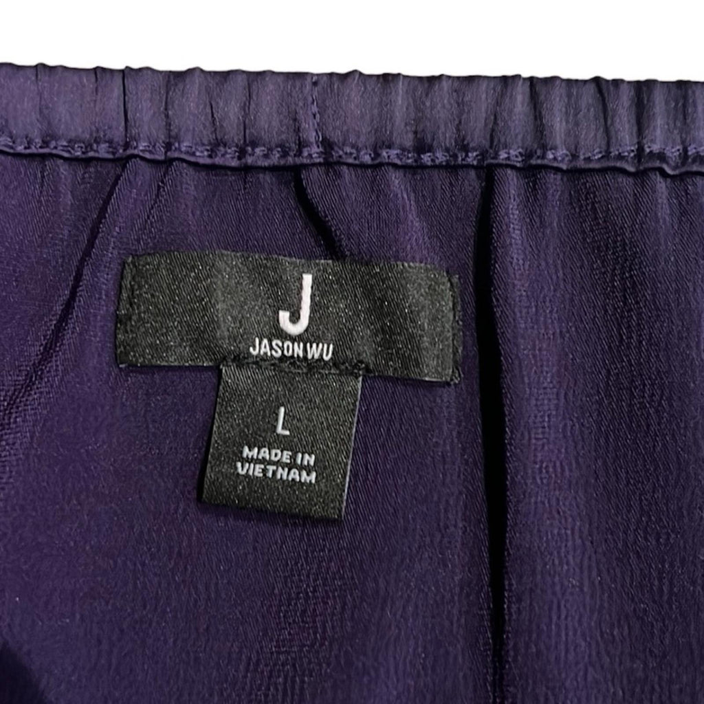 NEW Jason Wu Matte Satin Tiered Skirt in Purple, Size L New Original Packaging