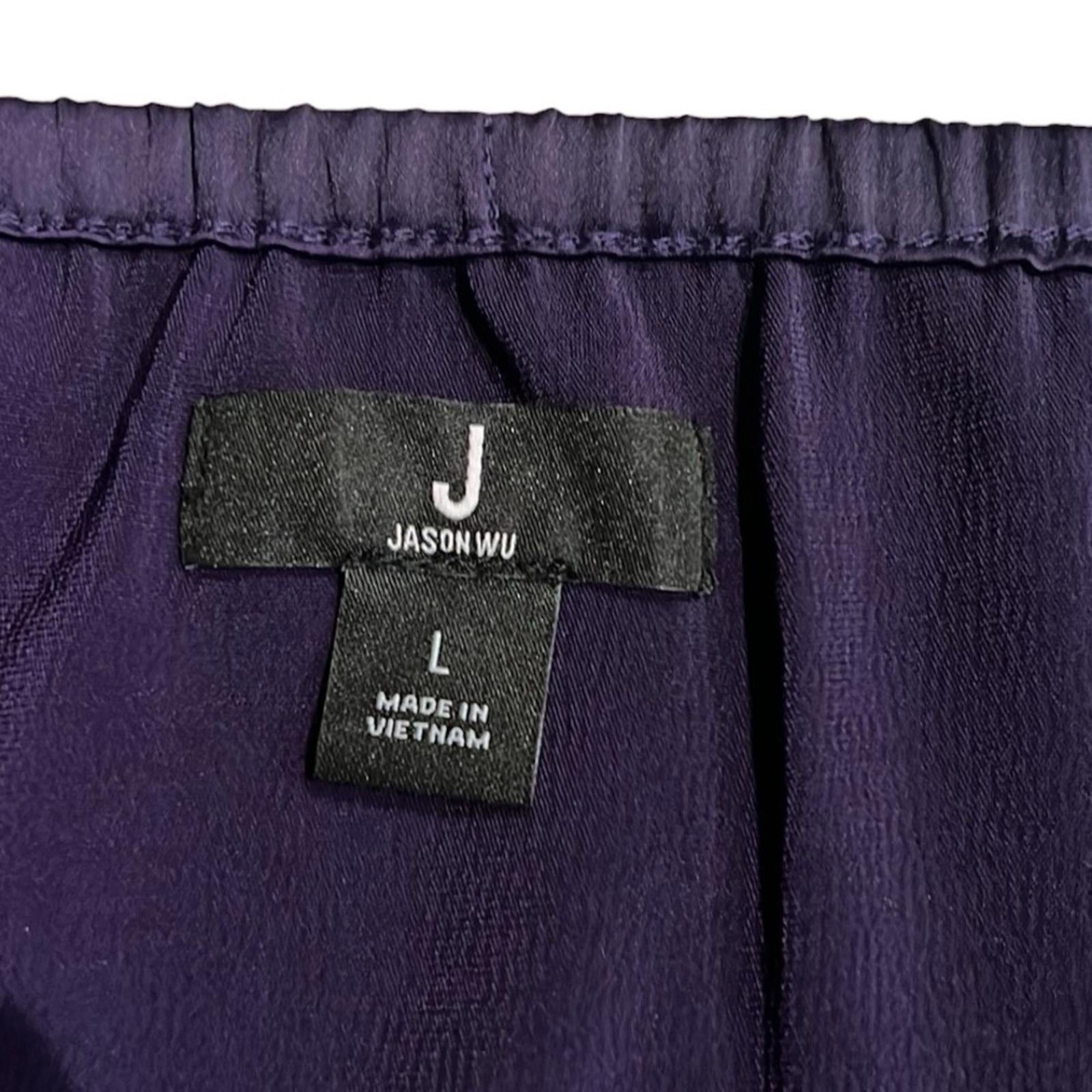 NEW Jason Wu Matte Satin Tiered Skirt in Purple, Size L New Original Packaging
