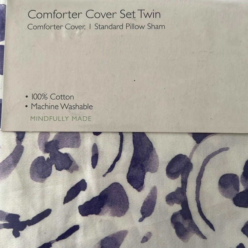 SKY Emilia Paisley 2-Piece Twin Comforter Cover & Standard Pillow Sham, NWT $230
