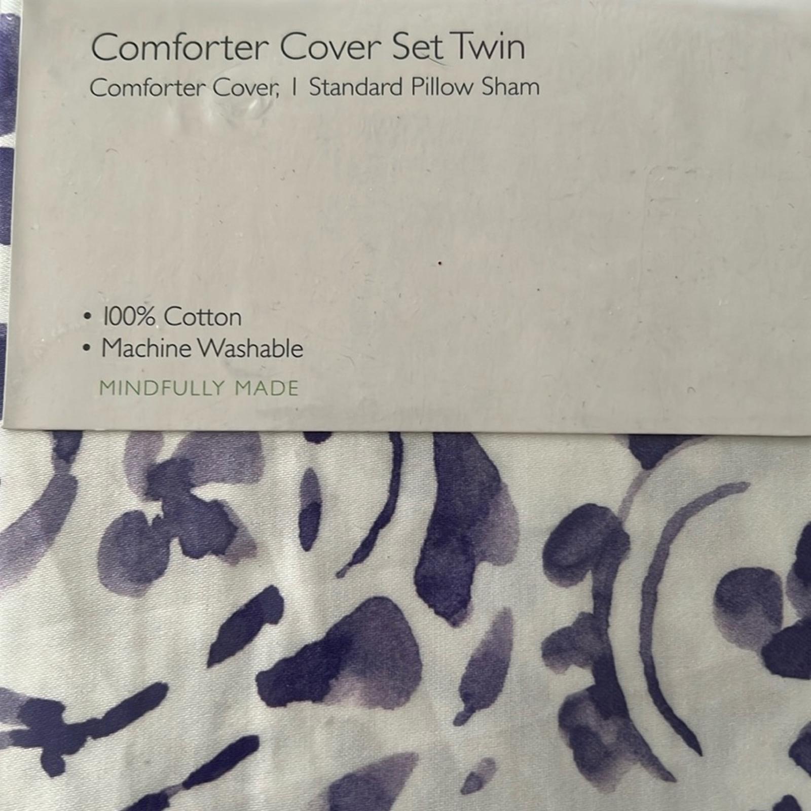 SKY Emilia Paisley 2-Piece Twin Comforter Cover & Standard Pillow Sham, NWT $230