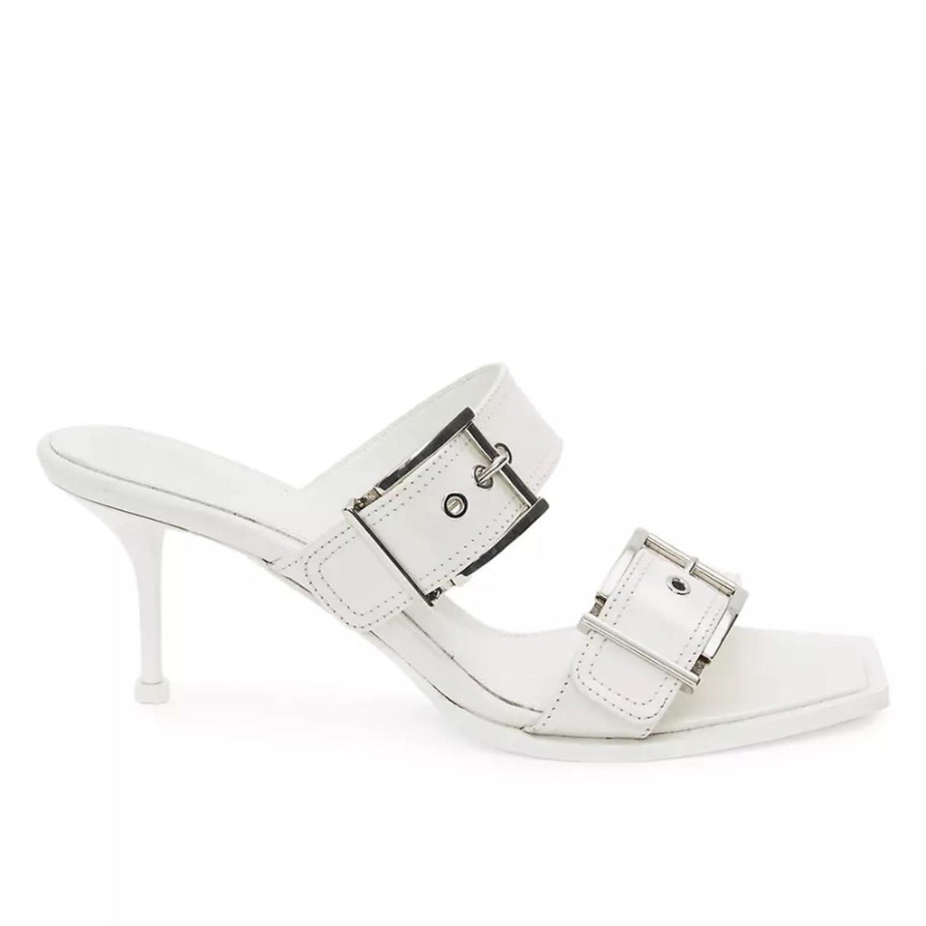 Alexander McQueen New Ivory/ Silver Size 37C New in Box Retail $1,090