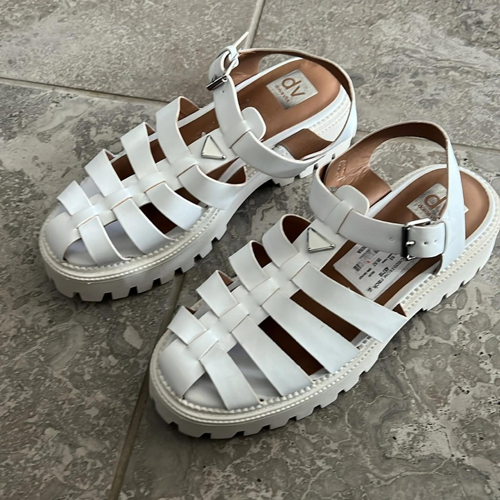 DV by Dolce Vita Loera Platform Sandals in White, Size 9.5 NEW w/o Box
