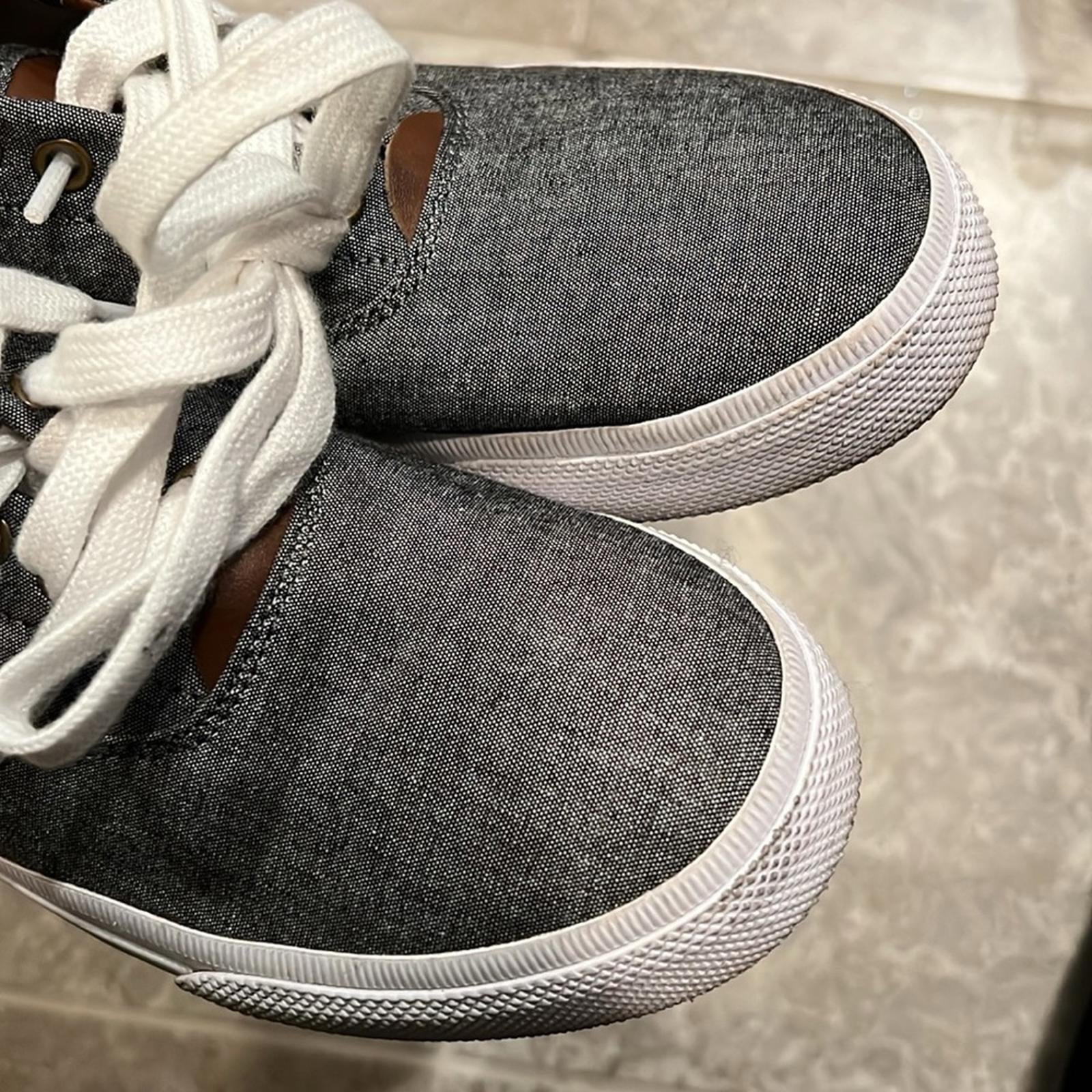 Polo Ralph Lauren Men’s Casual Lace-Up Sneakers Grey w/White Lace Size 8.5