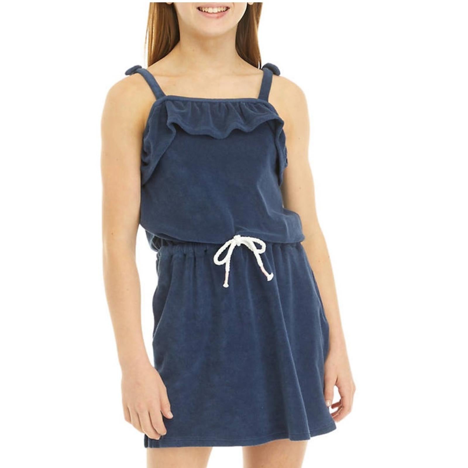 Polo Ralph Lauren Ruffled Terry Swim Cover-Up in Rustic Navy Size XL/16 NEW wTag