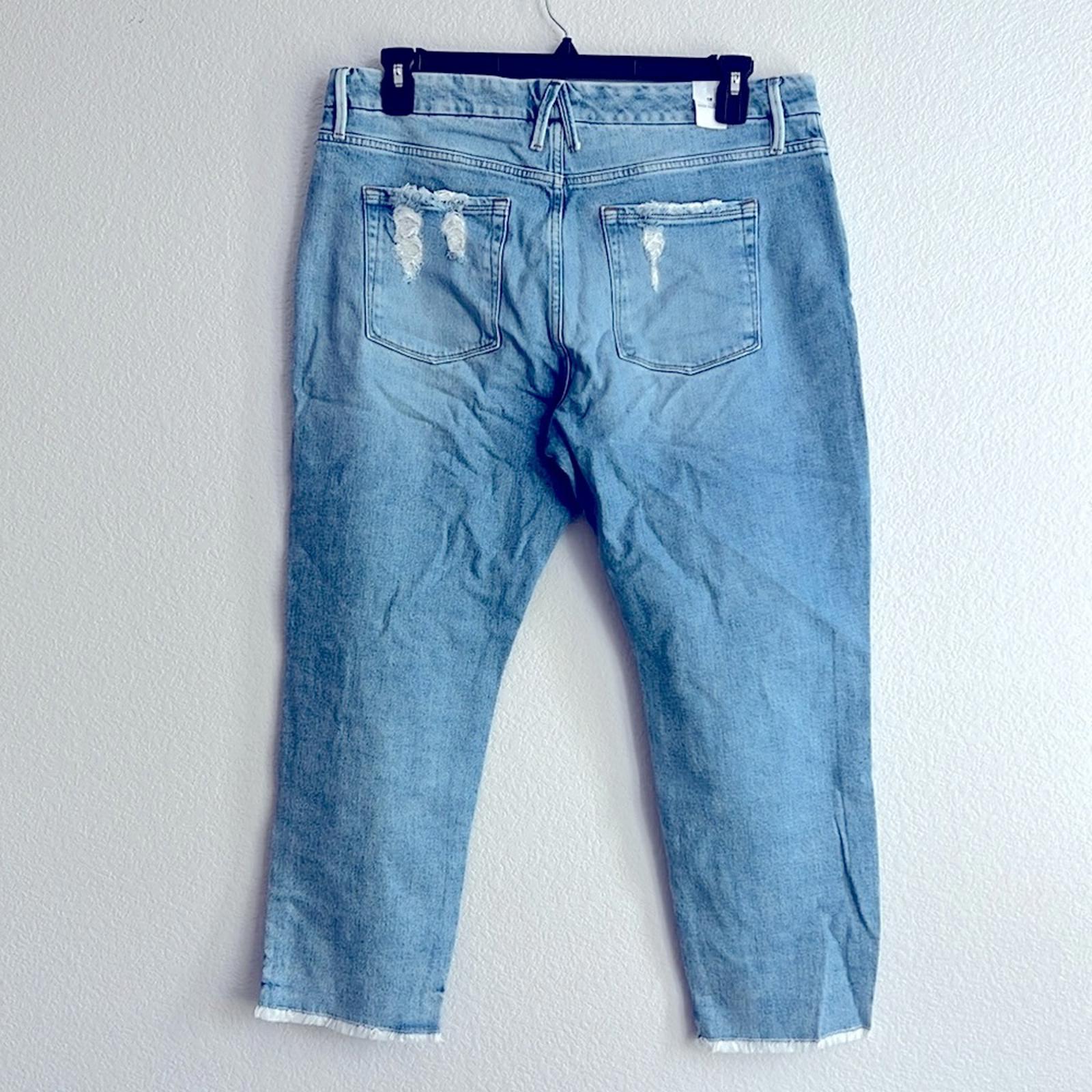 Good American Frayed Hem Distressed Jeans, Indigo Blue,  NWT, Size 16