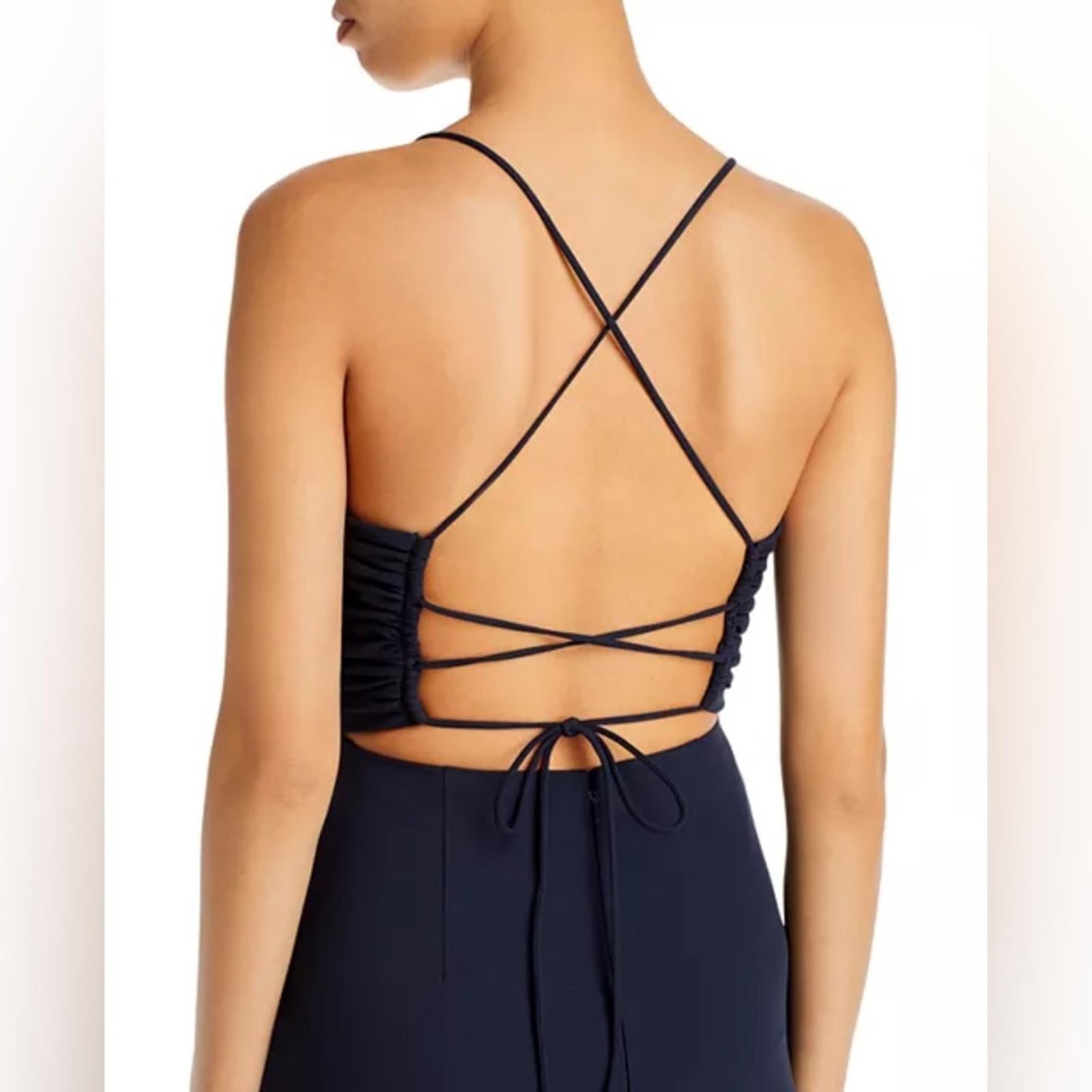 Cinq à Sept Judy Ruched Midi Dress in Navy, Size 0 NEW w/Tag $425