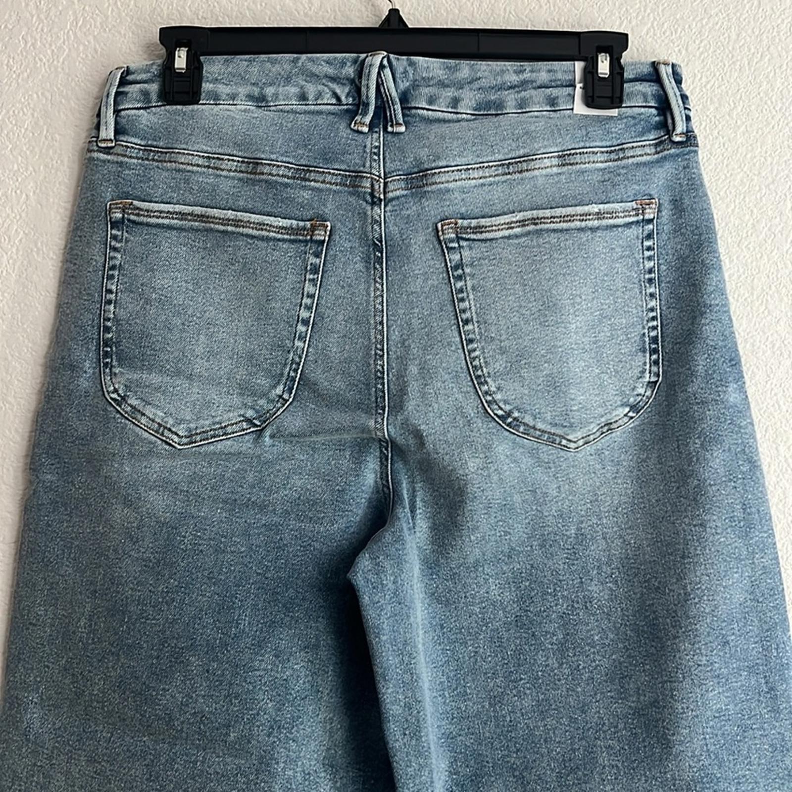 Good American High Rise Cropped Wide Leg Jeans in Blue Indigo, NWT, Size 16