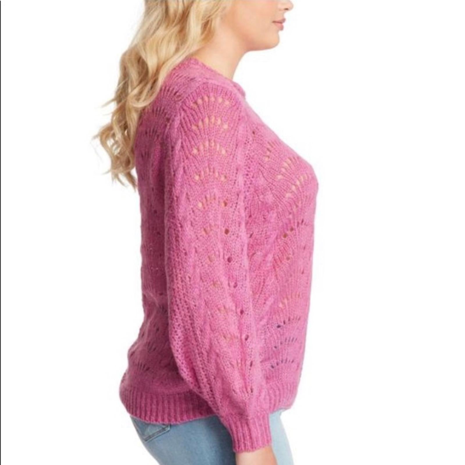 Jessica Simpson Rosebud Pointelle Crewneck Pullover Sweater Size XL New w/Tag