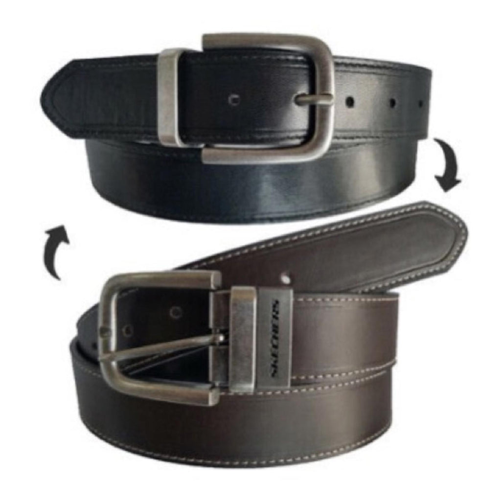 Skechers Belt Men's 38mm Reversible Oil Tanned Leather Buckle Belt Brown/Black