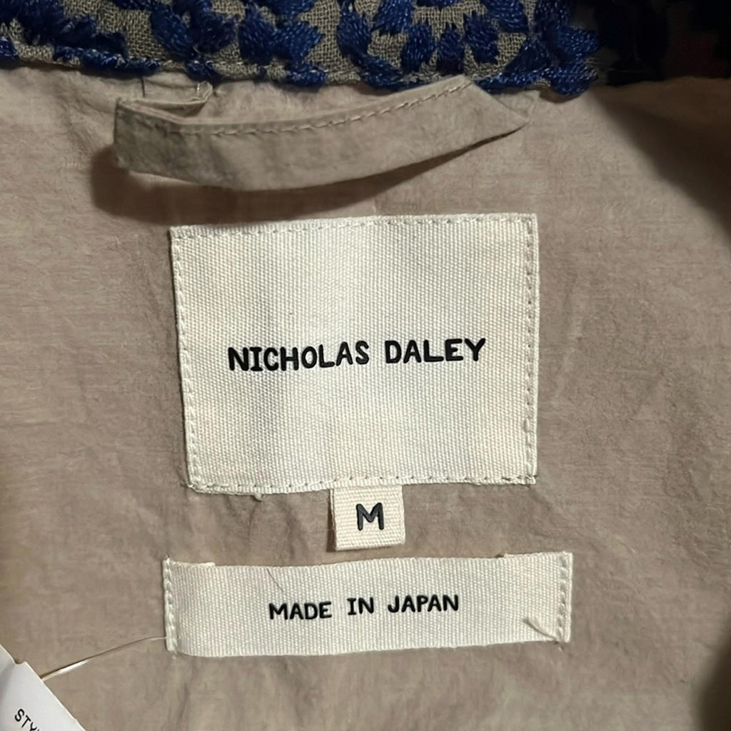 Nicholas Daley Embroidered Raglan Sleeve Button-up Shirt, Size M NEW w/Tag $560