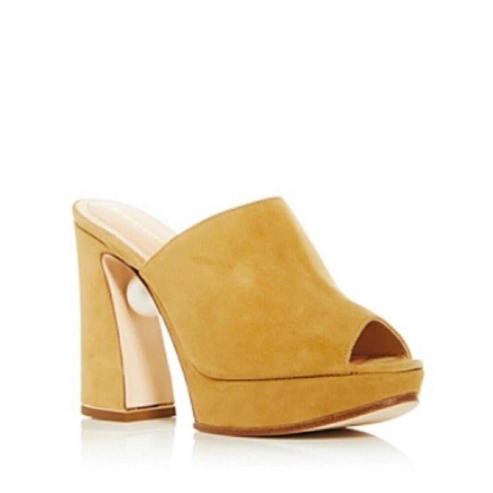Nicholas Kirkwood Annabel Suede Mule in Hazel Suede Size 36.5 New +DustBag