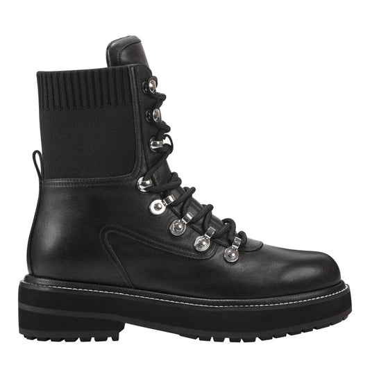 Marc Fisher LTD Combat Lace-up Boots, Black Size 5M New in Box Retail $259
