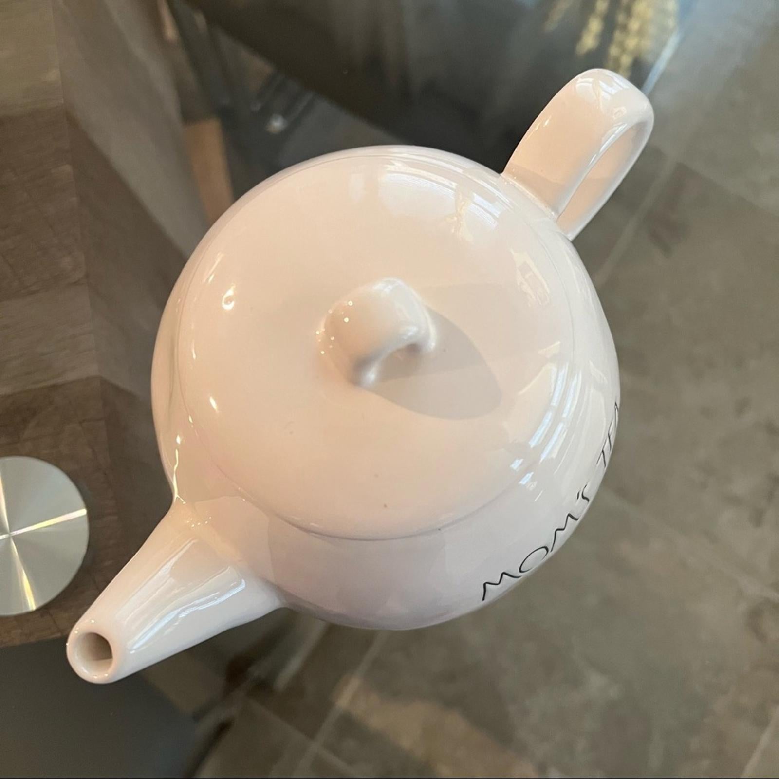 Rae Dunn Mom’s Tea Kettle Floral Detail, NEW, Serveware