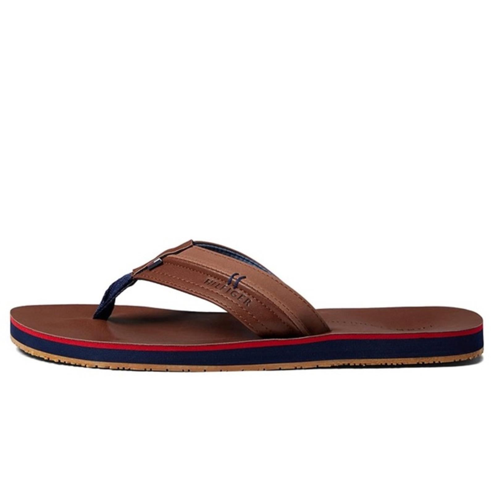 Tommy Hilfiger Drolo Medium Brown Flip Flop Sandals, Size 10 New in Box