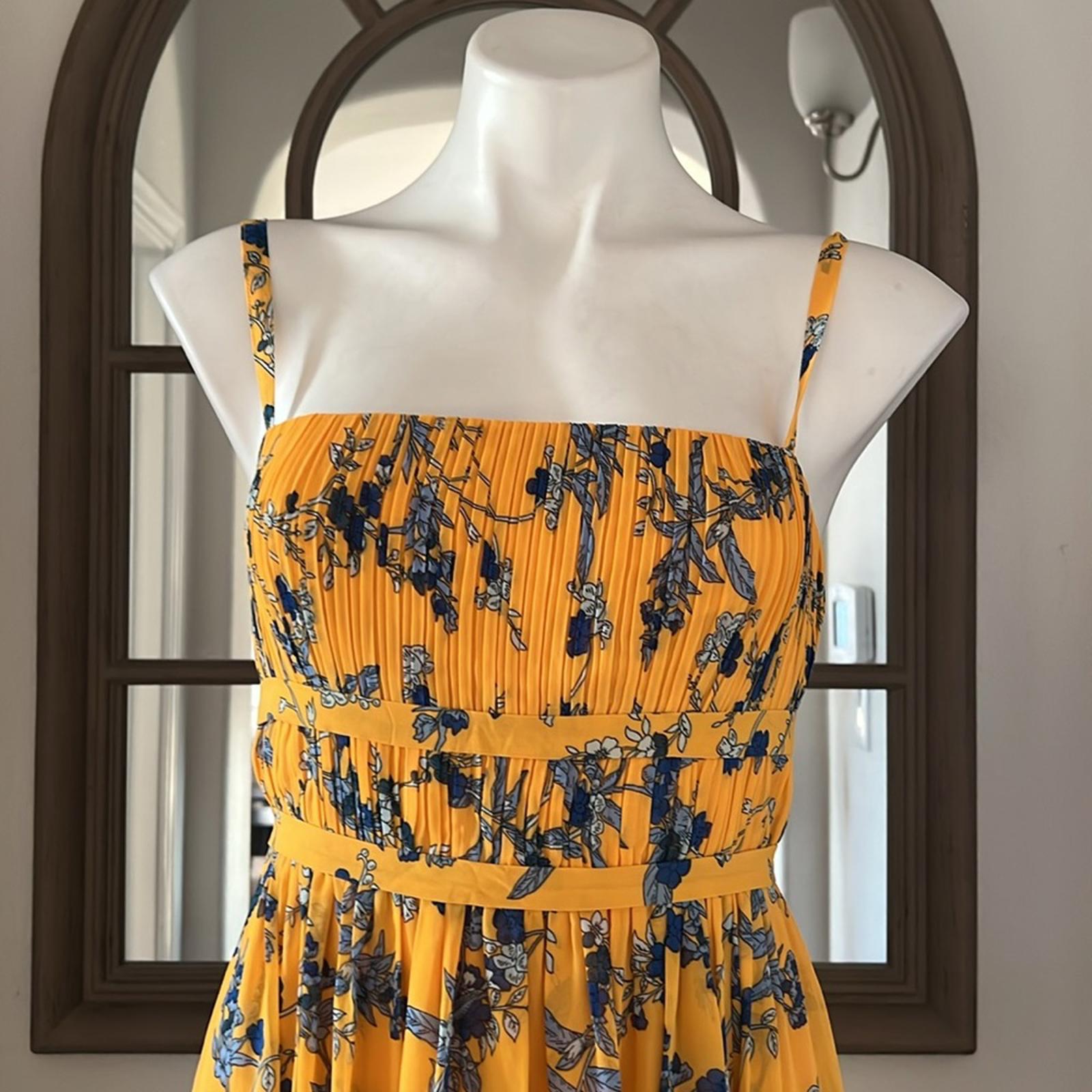 Aqua Bloomingdale’s Square Neck Evening Dress in Apricot, Size S New w/Tag $298