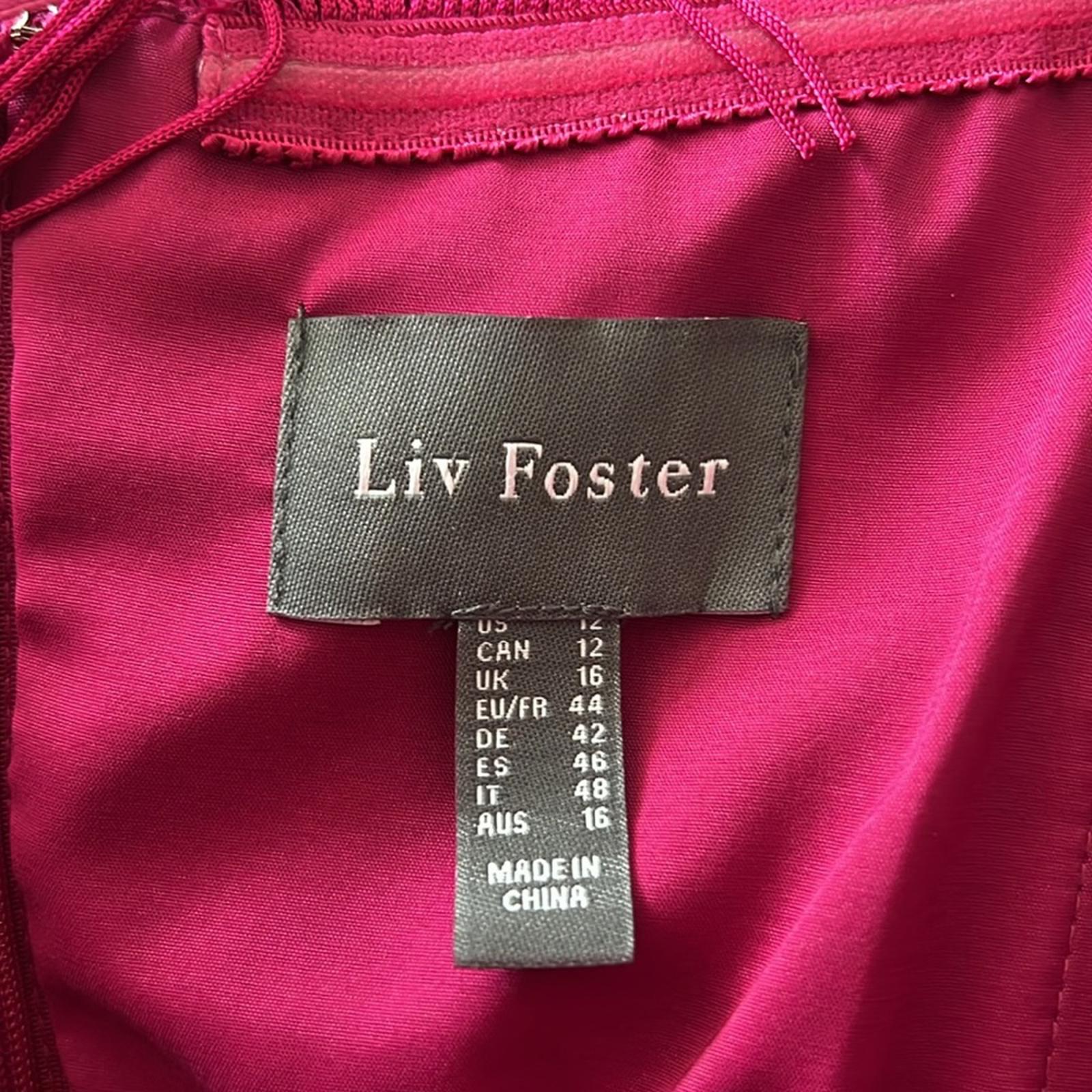 Liv Foster Fringe Cocktail Dress in Rich Magneta Size 12 New w/Tag $395