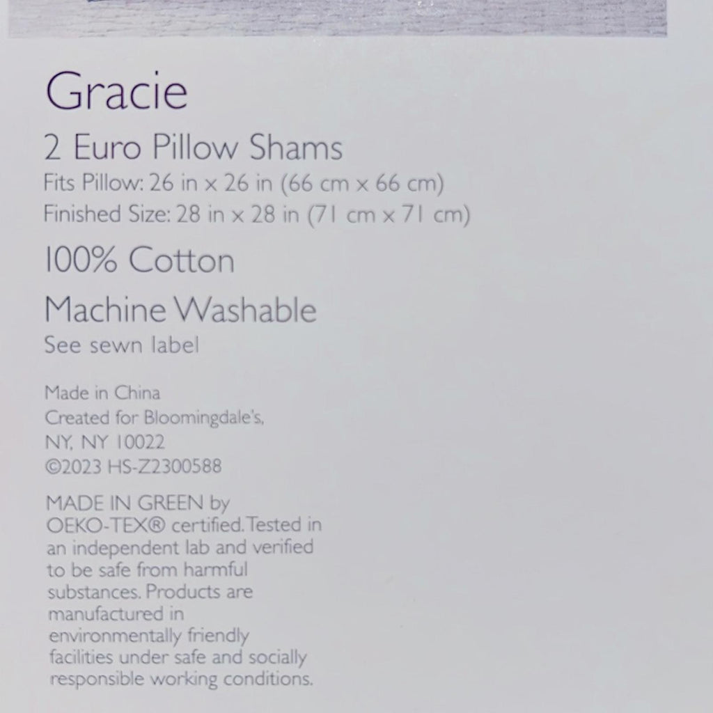 2 SKY Gracie Euro Shams in White & Blue, New in Box $160