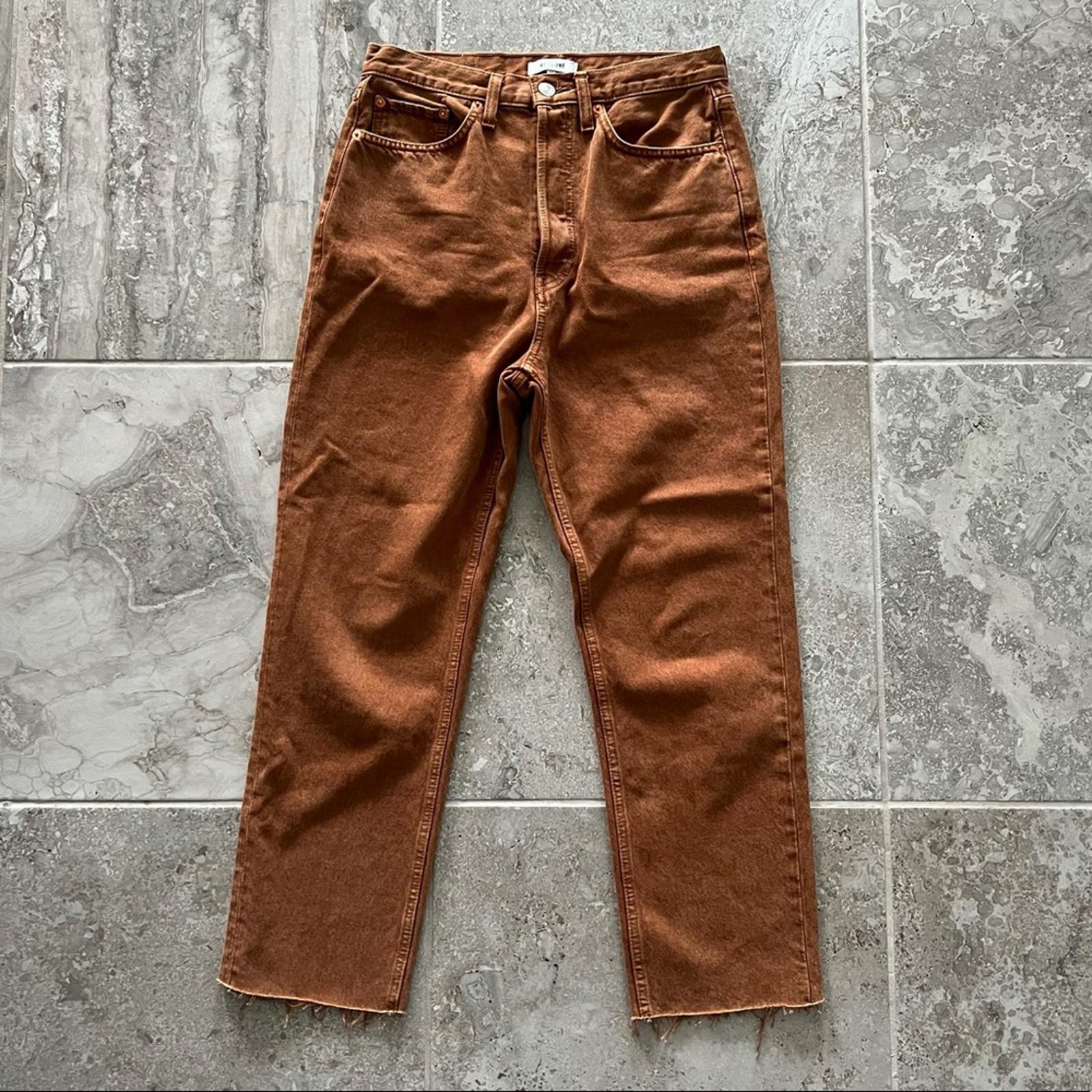 Re/Done Ultra High-Rise Stovepipe Jeans in Terracotta, Size 29 New w/Tag