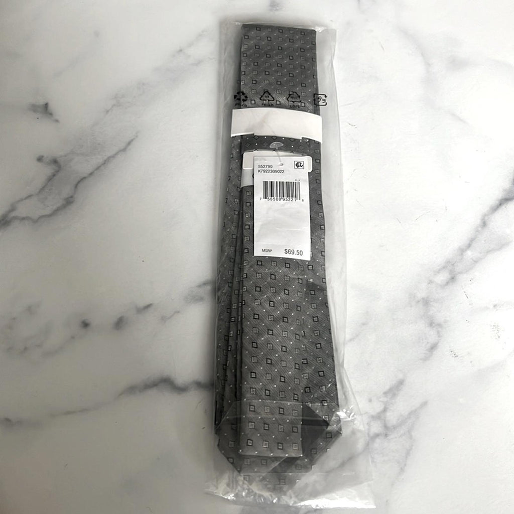 Calvin Klein Men's Slim Chambray Square Neat Tie, NEW