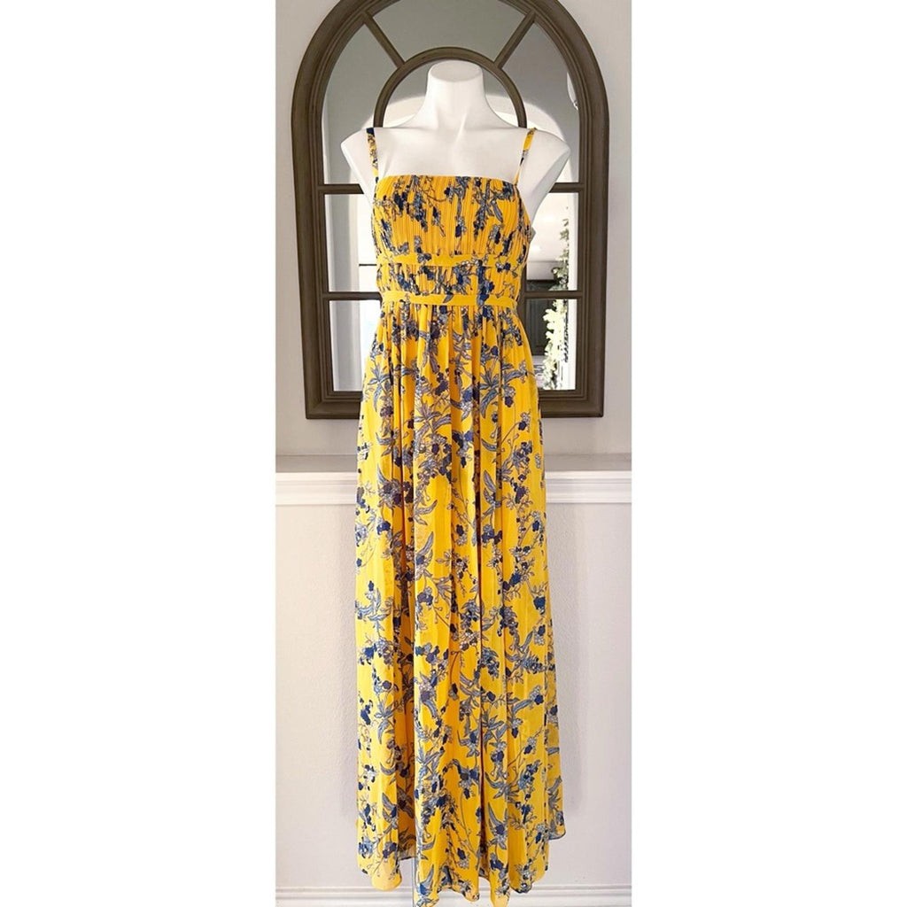 Aqua Bloomingdale’s Square Neck Evening Dress in Apricot, Size S New w/Tag $298