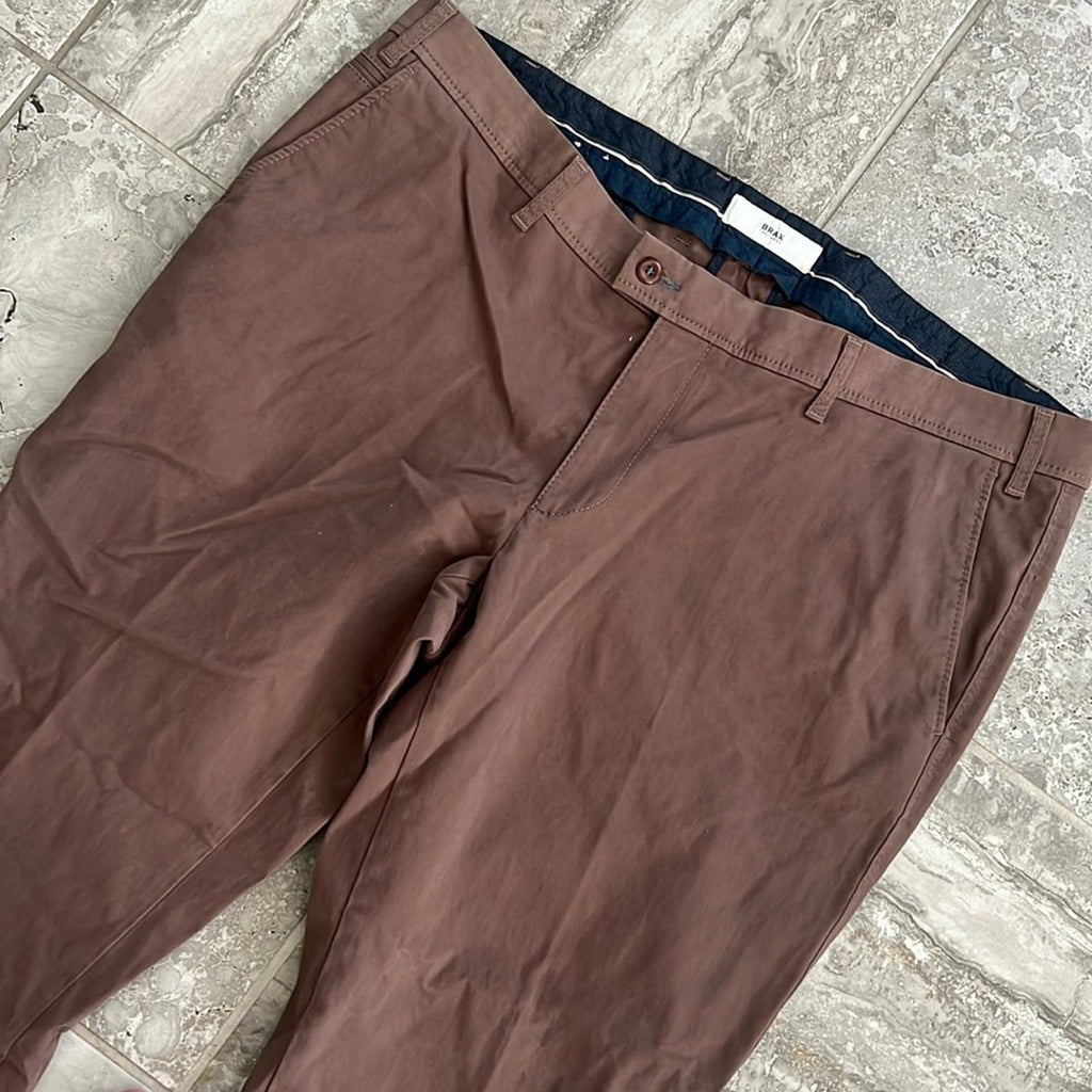BROWN Kapok & Pima Luxury Chino Pants, Size 42/34 New w/Tag $185