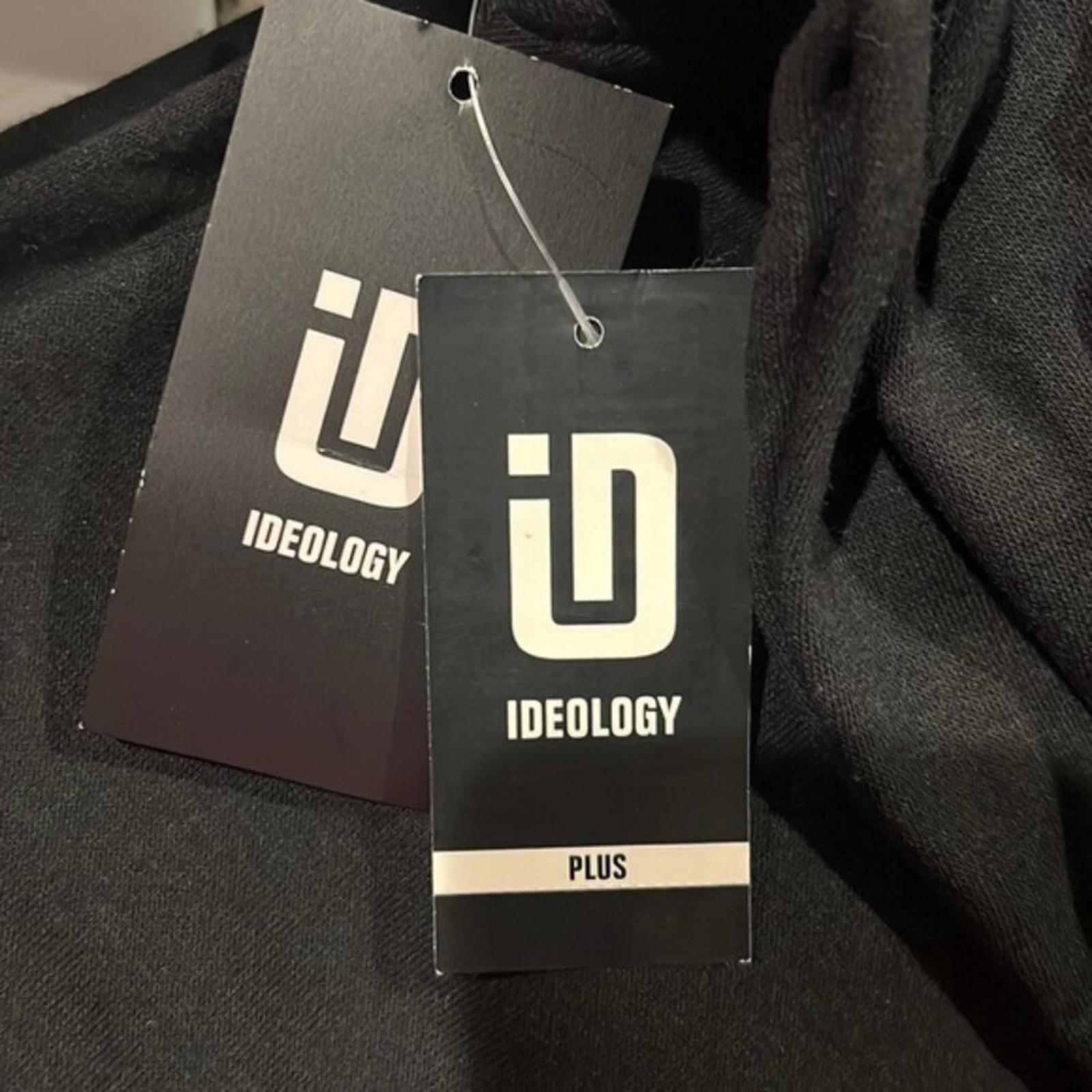 ID Solid Crewneck Fleece Sweatshirt, Black Plus Size 1X New w/Tag