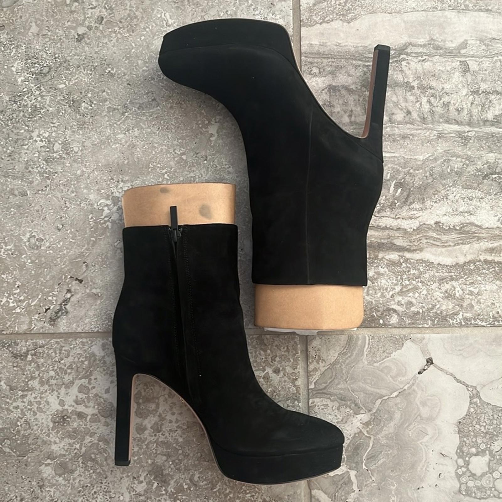 Veronica Beard Dali Suede Platform Ankle Boots, Black Size 9 New in Box $550
