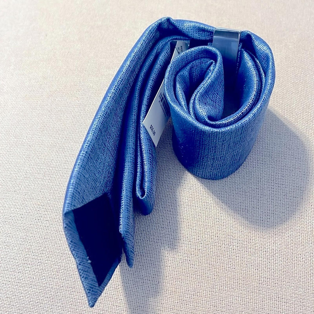 ALFATECH Kelsey Solid Slim Light Blue Neck Tie, New w/Tag