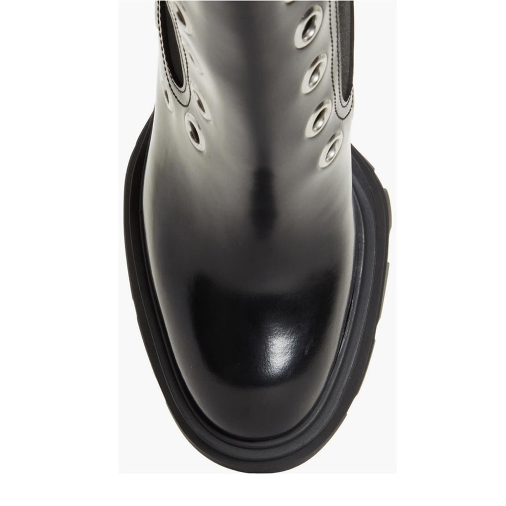 Alexander McQueen Tread Grommet Embellished Boots, Size 41 New +DustBag $1290