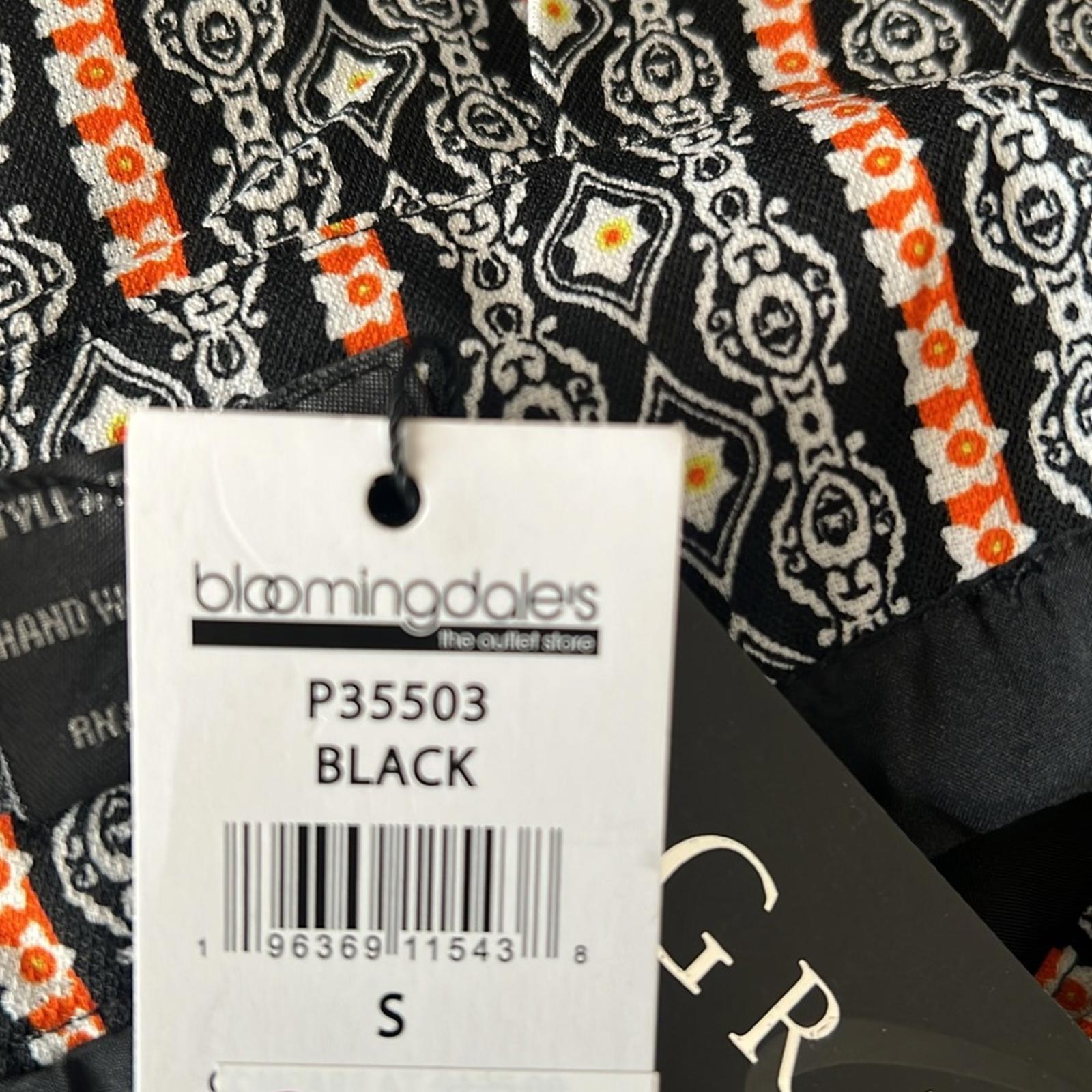 Gracia Black Palazzo Pants in Black/White/Orange, NWT, Size S