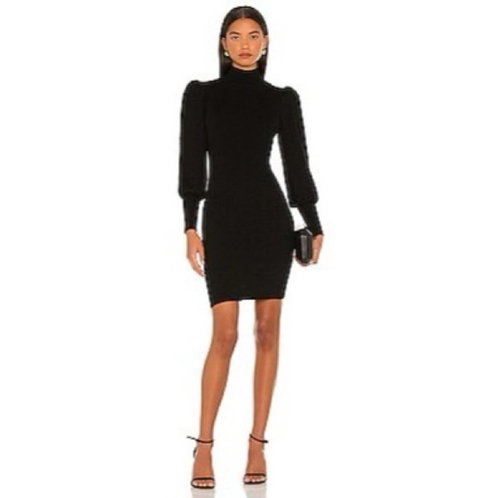Alice+Olivia Revolve* Caleb Puff Sleeve Bodycon Sweater Dress, Size S New w/Tag