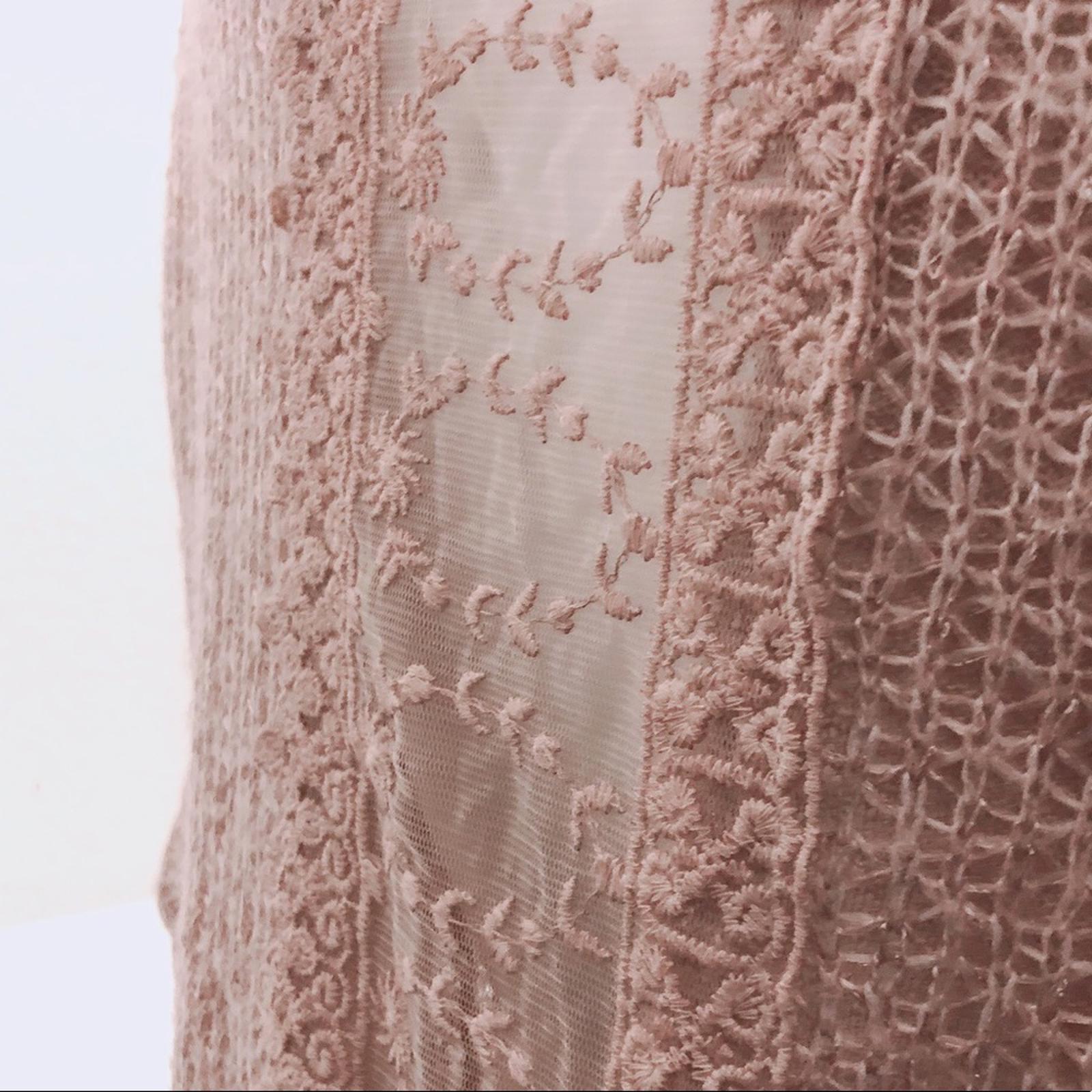 Belle France Lace Back Sweater in Blush Pink, Size L EXCELLENT! Retail $138