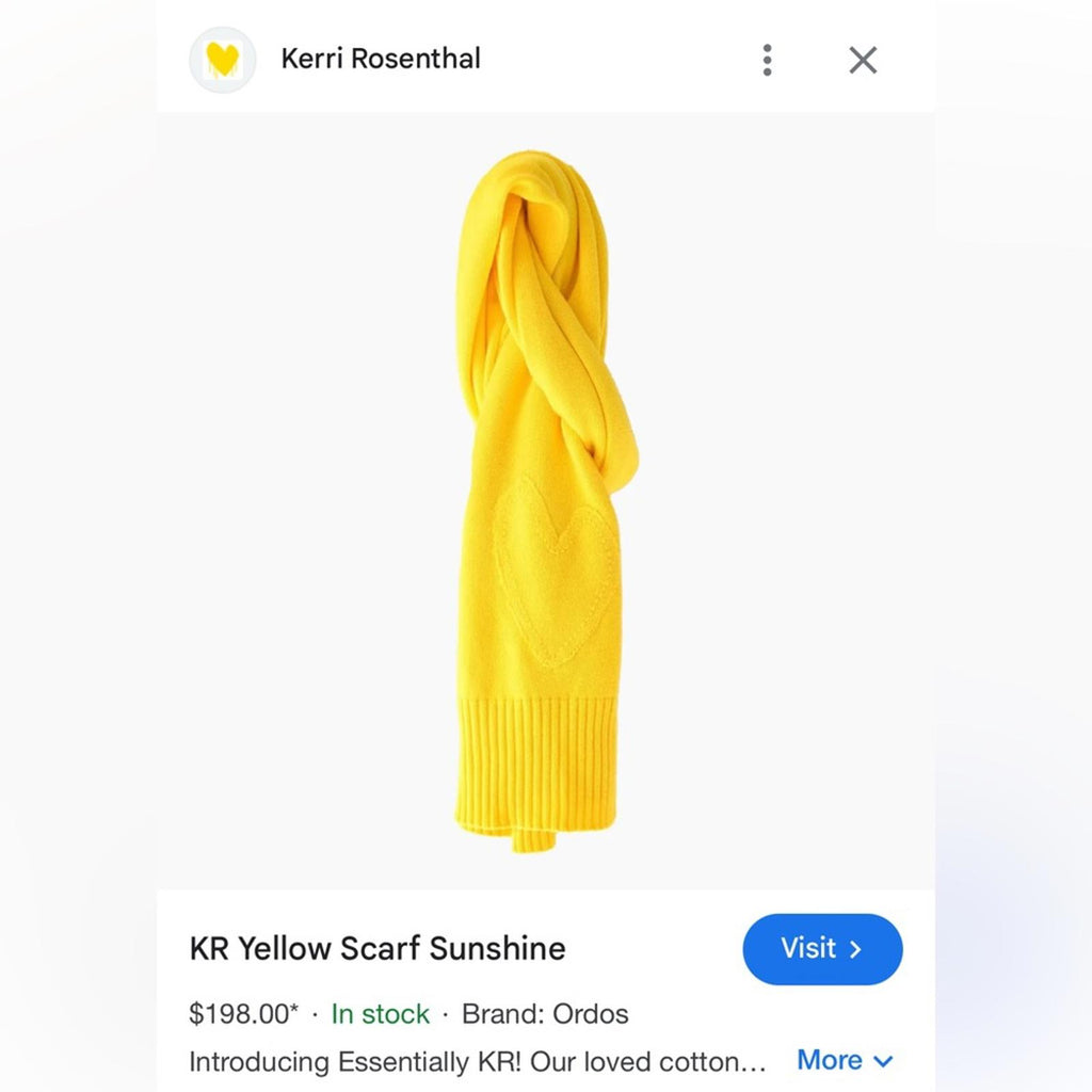 Kerri Rosenthal Sunshine Scarf in Yellow, One Size New w/Tag $198