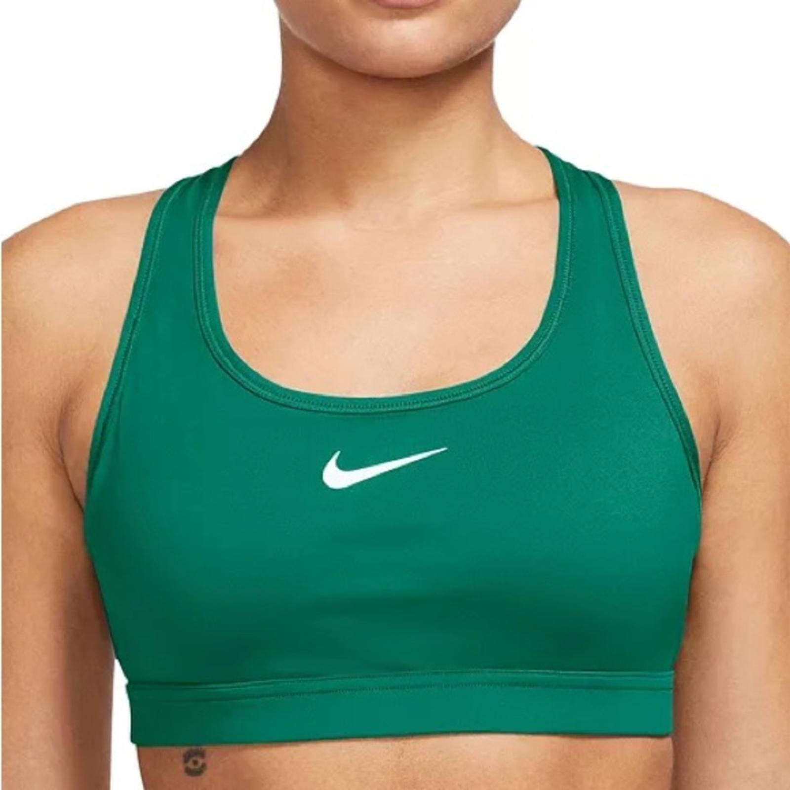 Nike Swoosh Logo Medium-Support Padded Sport Bra in Green, Size S, NWT