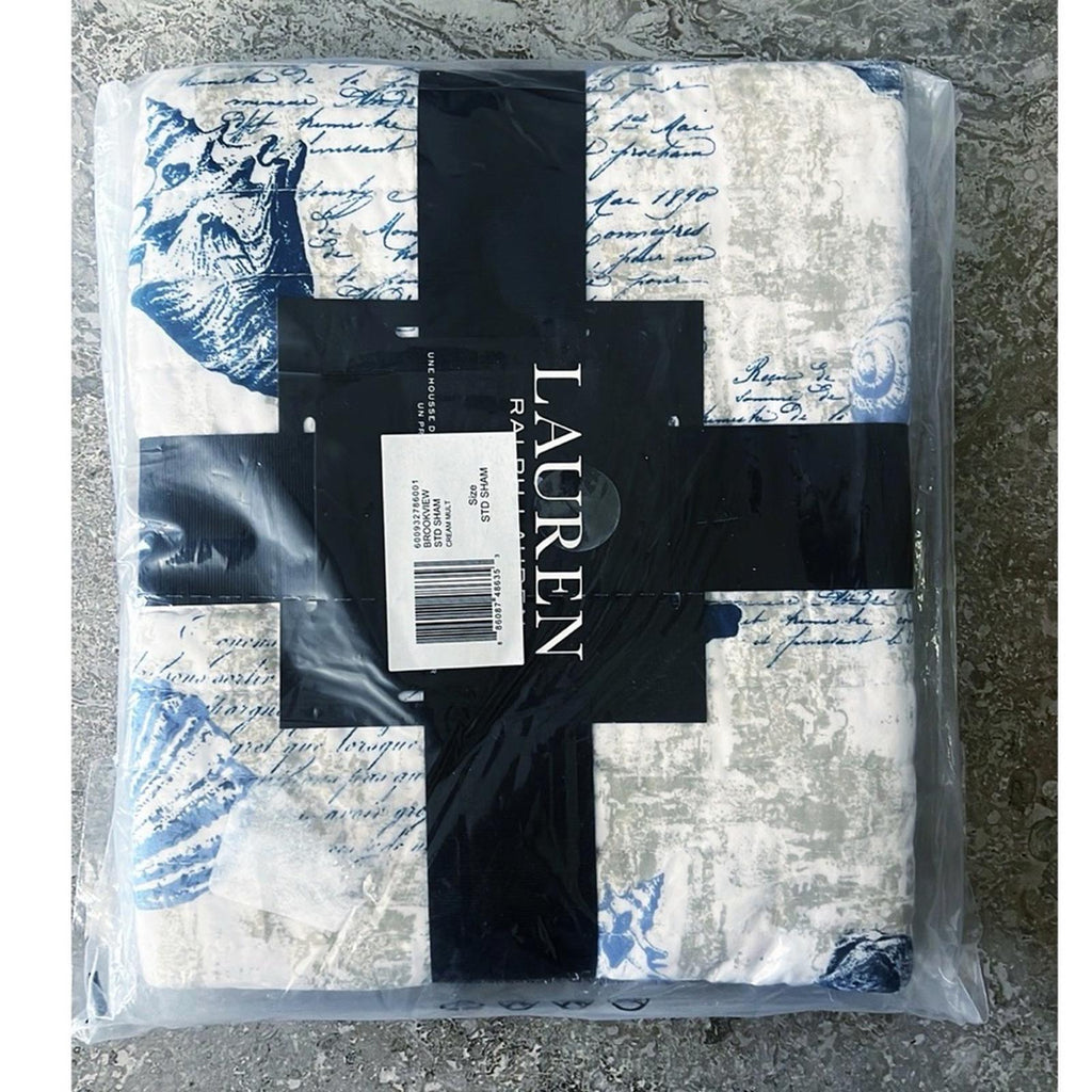 x2 Lauren Ralph Lauren Standard Pillow Sham, Sea Shell Theme- Beach NEW