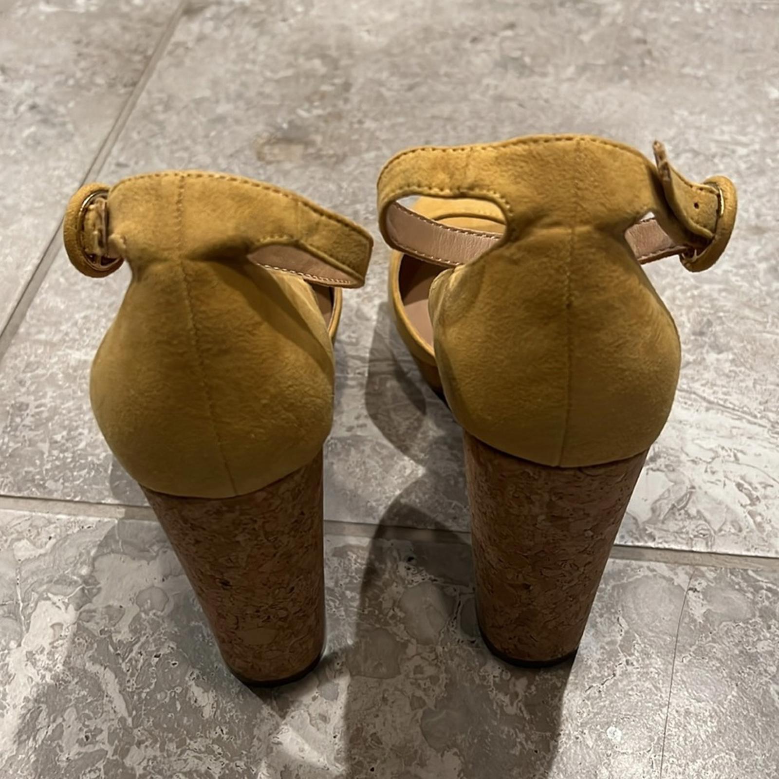 Sun+Stone Reeta Block Heel Platform Sandals in Yellow, Size 11 New
