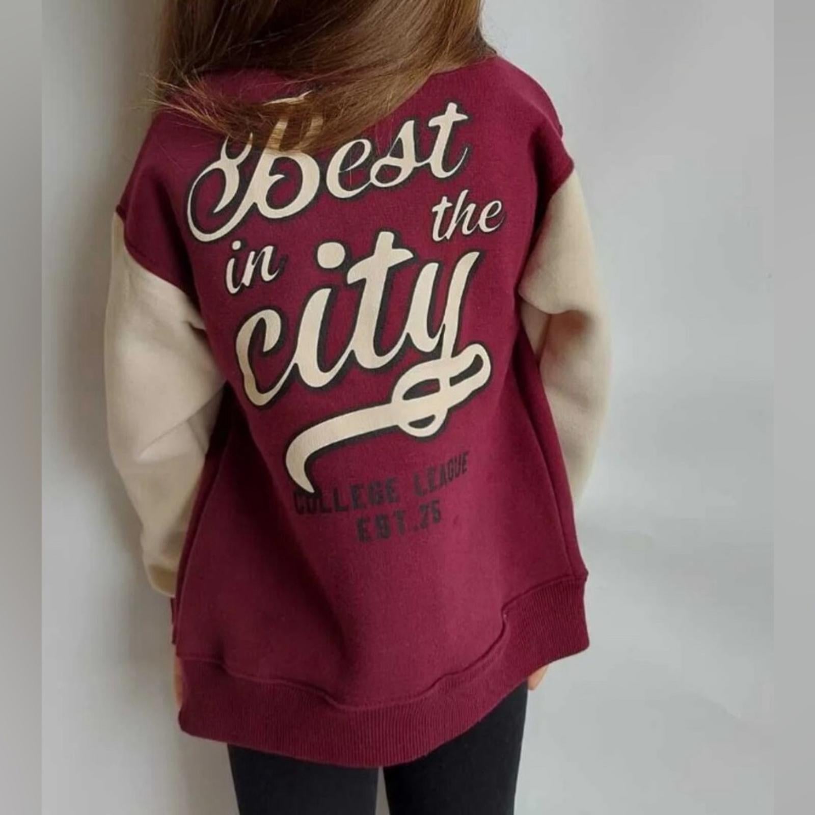 ZARA Kids New York Burgundy College Jacket, Unisex Size 6-7 NWT