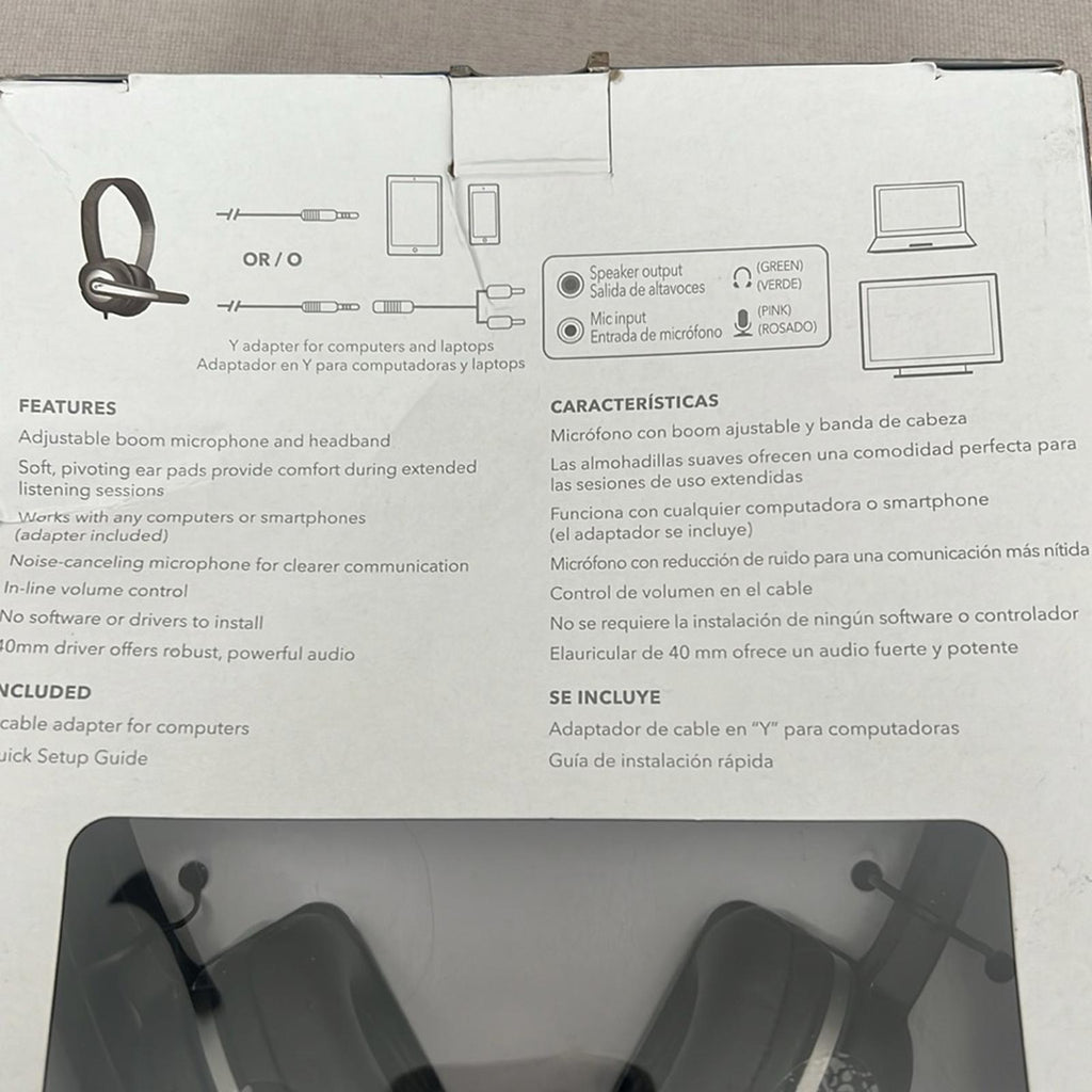 NEW Insignia On-Ear Stereo Headset in Black