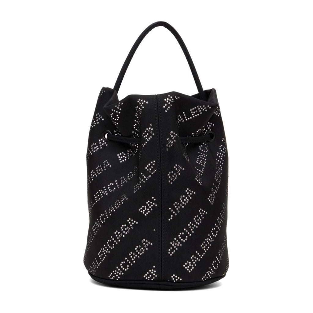 NEW Balenciaga Wheel XS Drawstring Bucket Bag, Black/Crystal $1,390 Sold Out