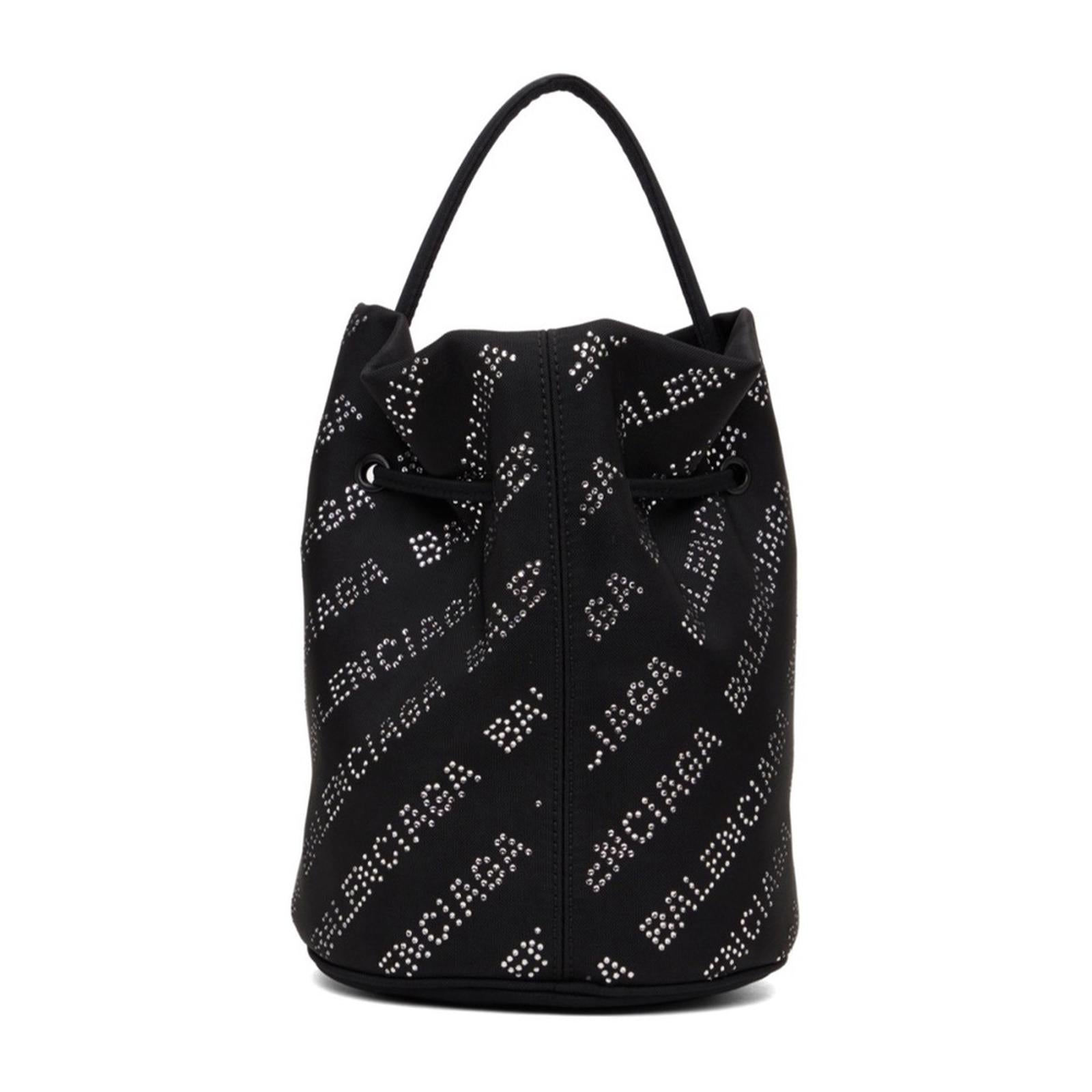 NEW Balenciaga Wheel XS Drawstring Bucket Bag, Black/Crystal $1,390 Sold Out
