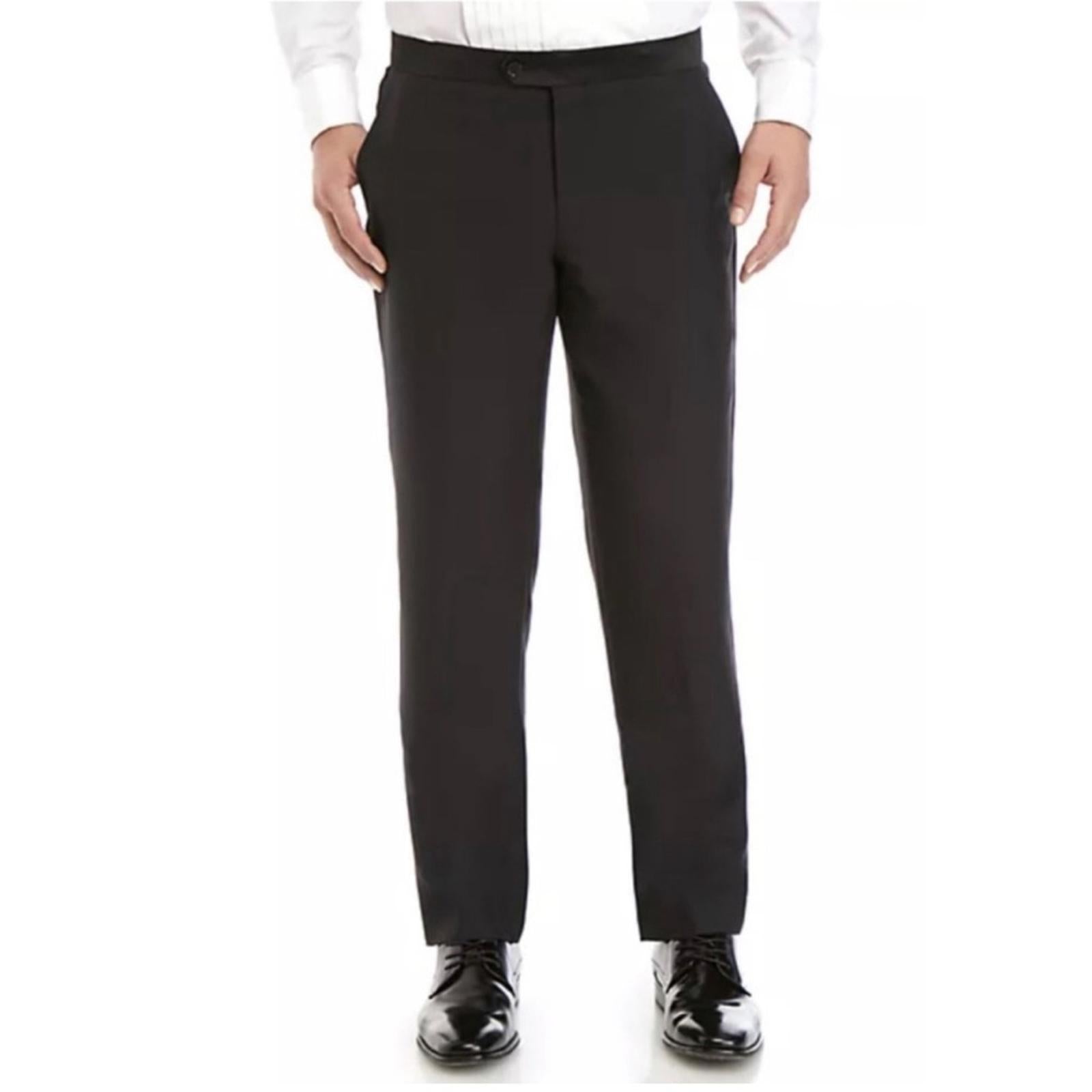 The Savile Row Company London Slim Fit Tuxedo Pants, Black, Size 38W X 44L NEW