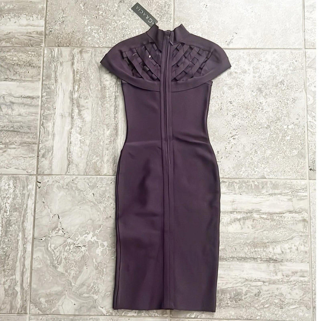 Garcia Caged-CutOut High Neck Tube Dress Purple, Size S New w/Tag $198 SOLD OUT!
