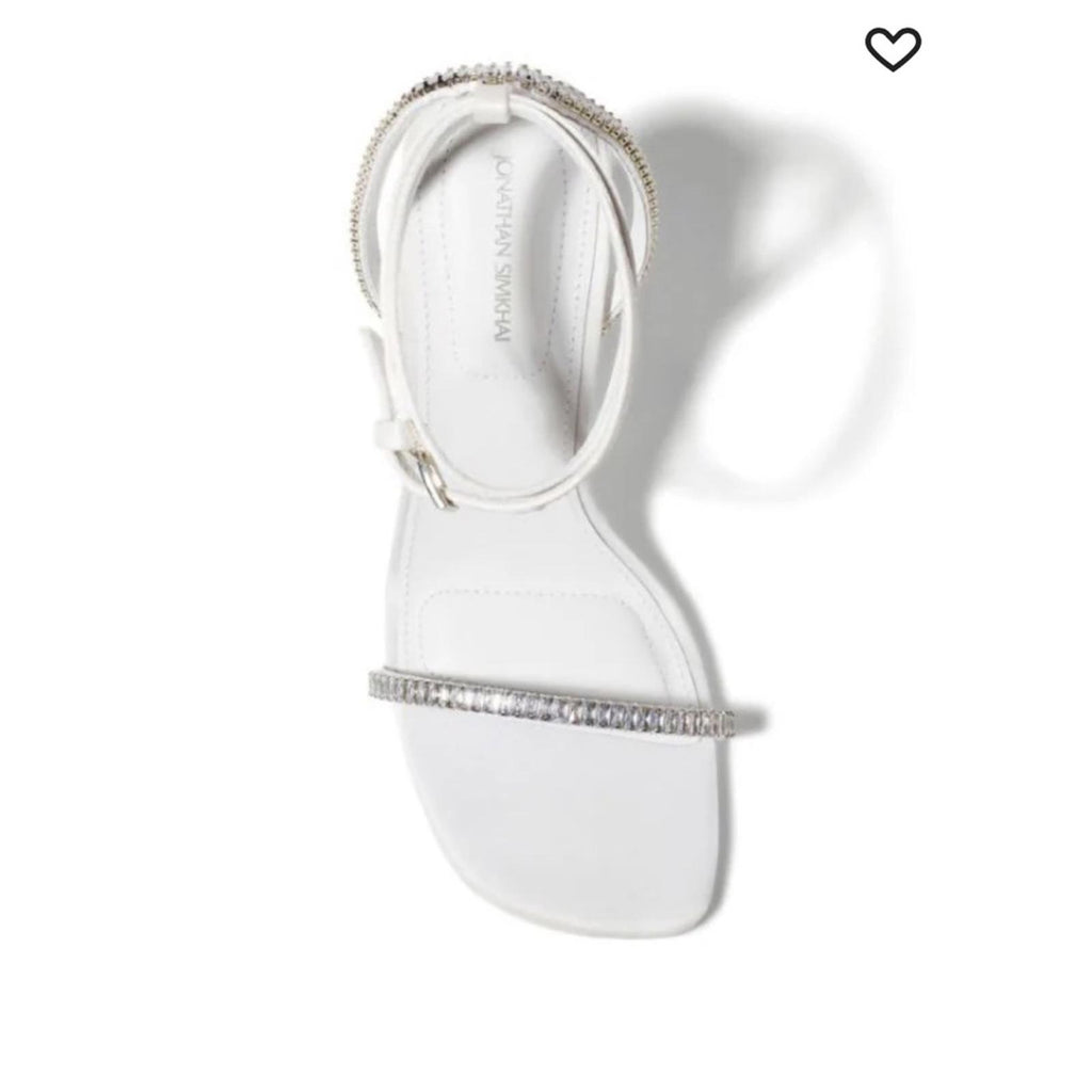 Jonathan Simkhai Luxon Crystal Harness Sandals White, Size EU41, NEW+DustBag