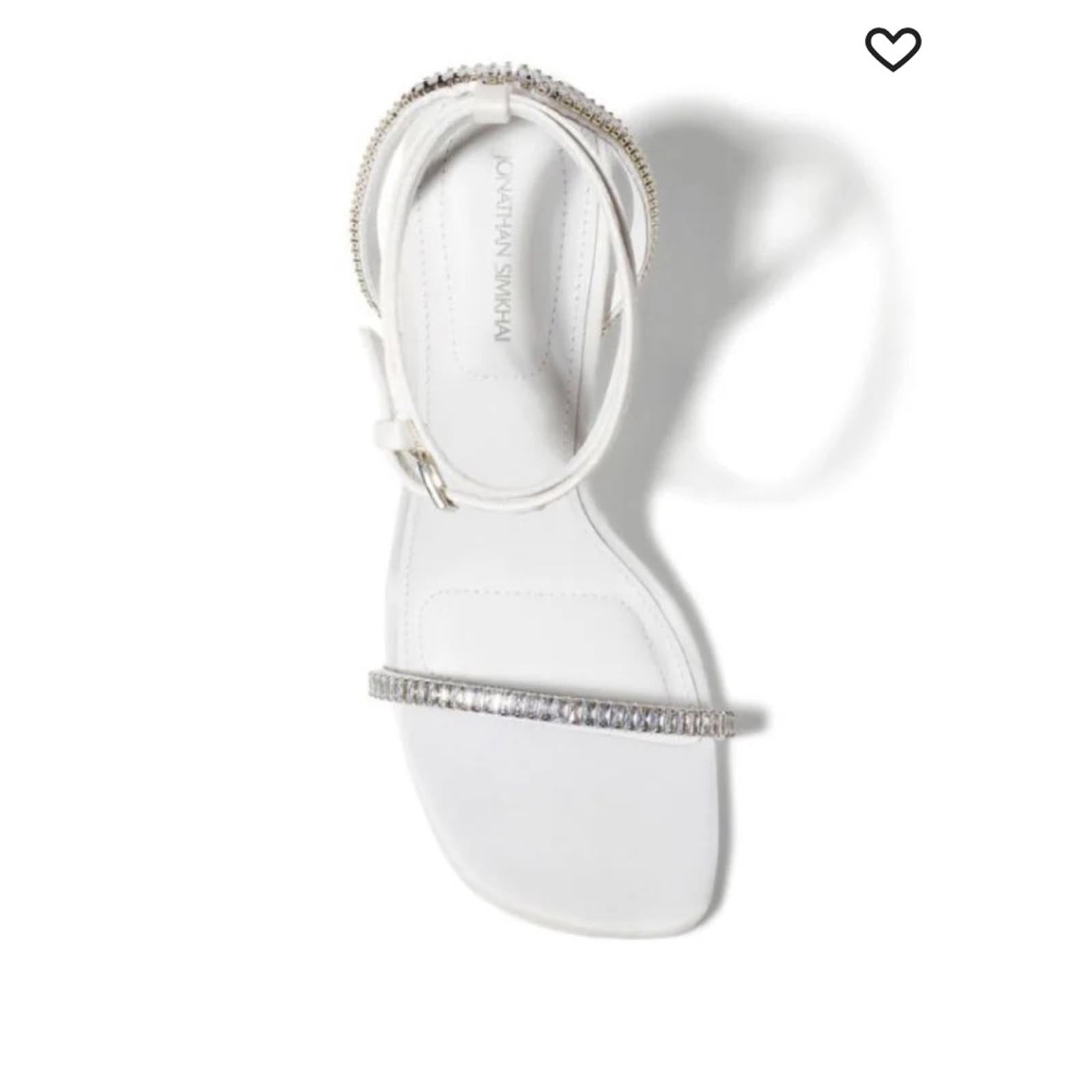 Jonathan Simkhai Luxon Crystal Harness Sandals White, Size EU41, NEW+DustBag