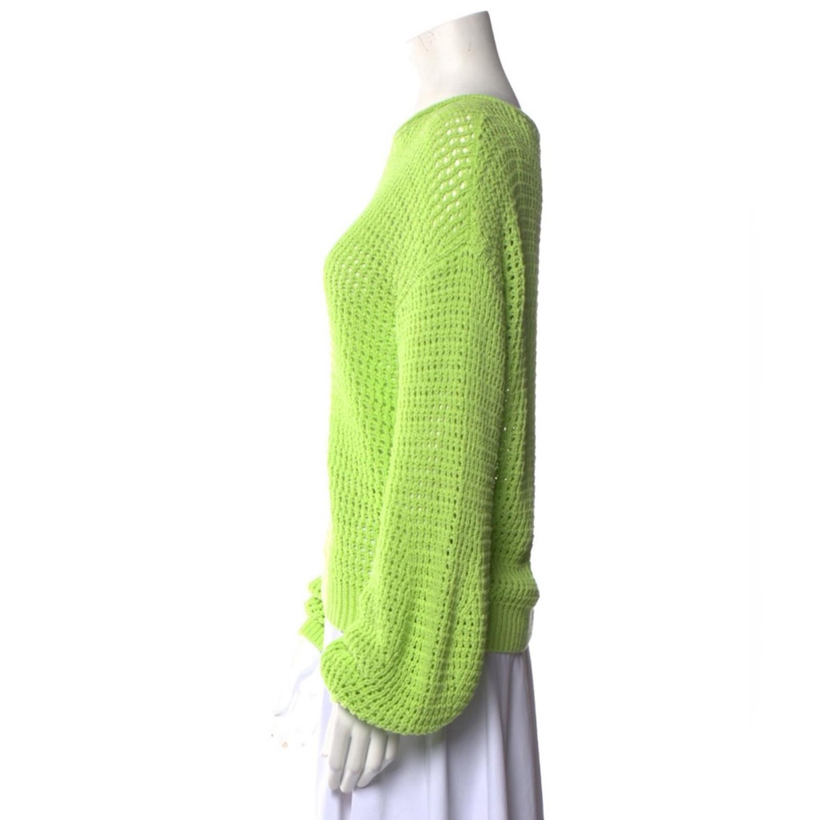 New A.L.C Loose Knit Sweater in Lime Green, Size XL New w/Tag Retail $350