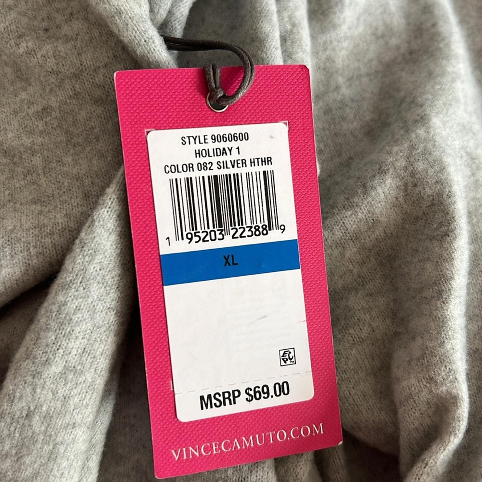 Vince Camuto Stretch Fold Over Neck w/Snaps Silver in Heather, Size XL New w/Tag