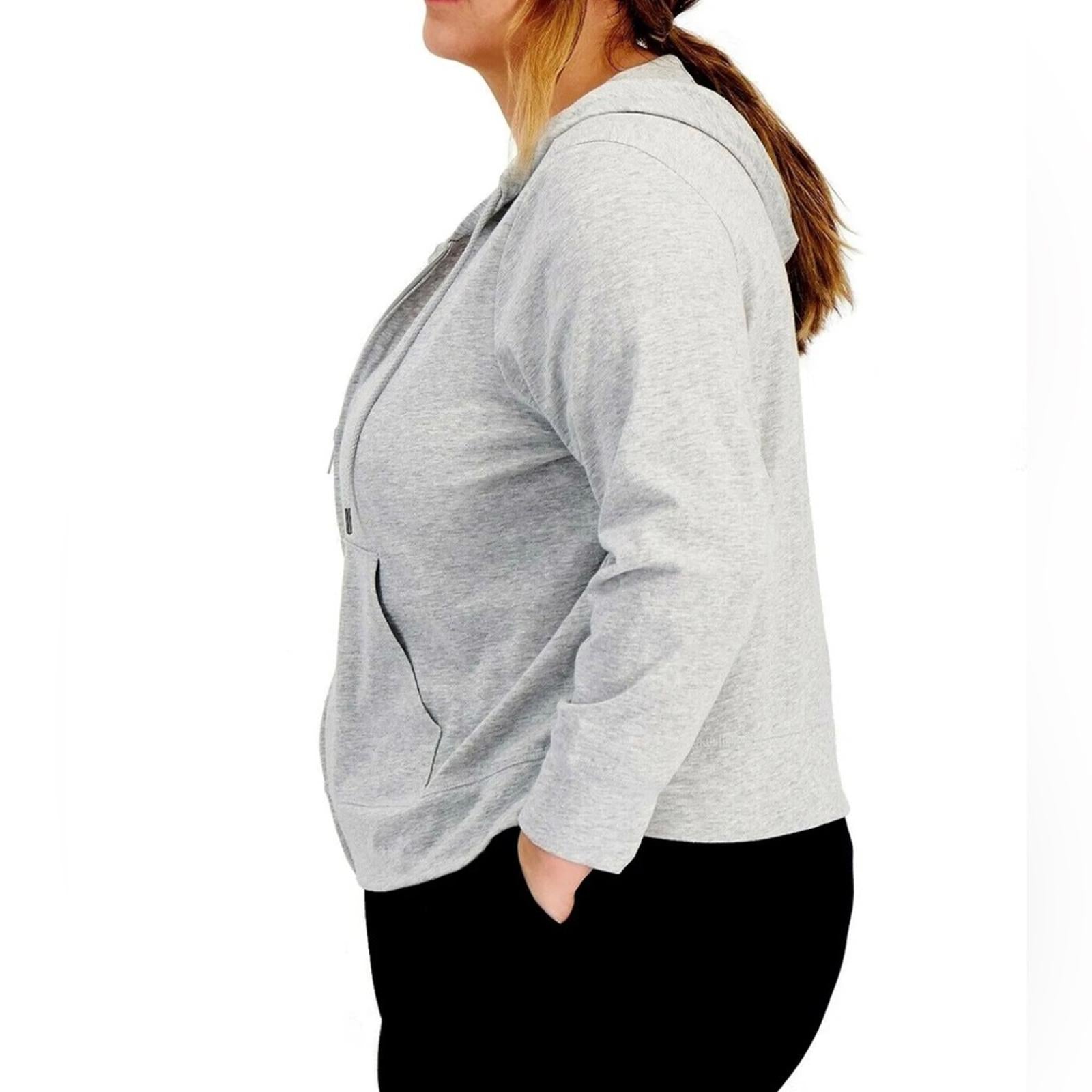 ID Ideology Retro Recycled Full Zip Jacket Heather Grey Plus Size 1X New w/Tag