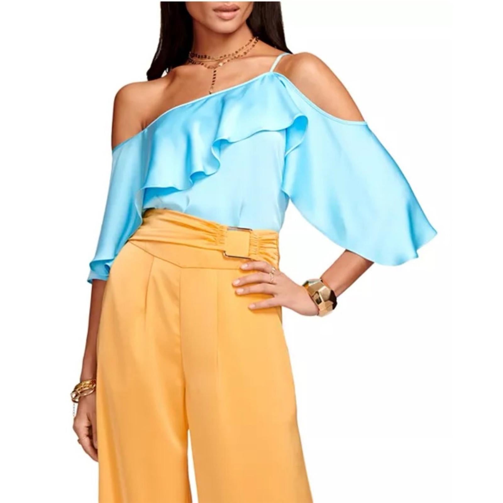 Ramy Brook Scarlett Top in Sky Blue, Size L NEW w/Tag $325